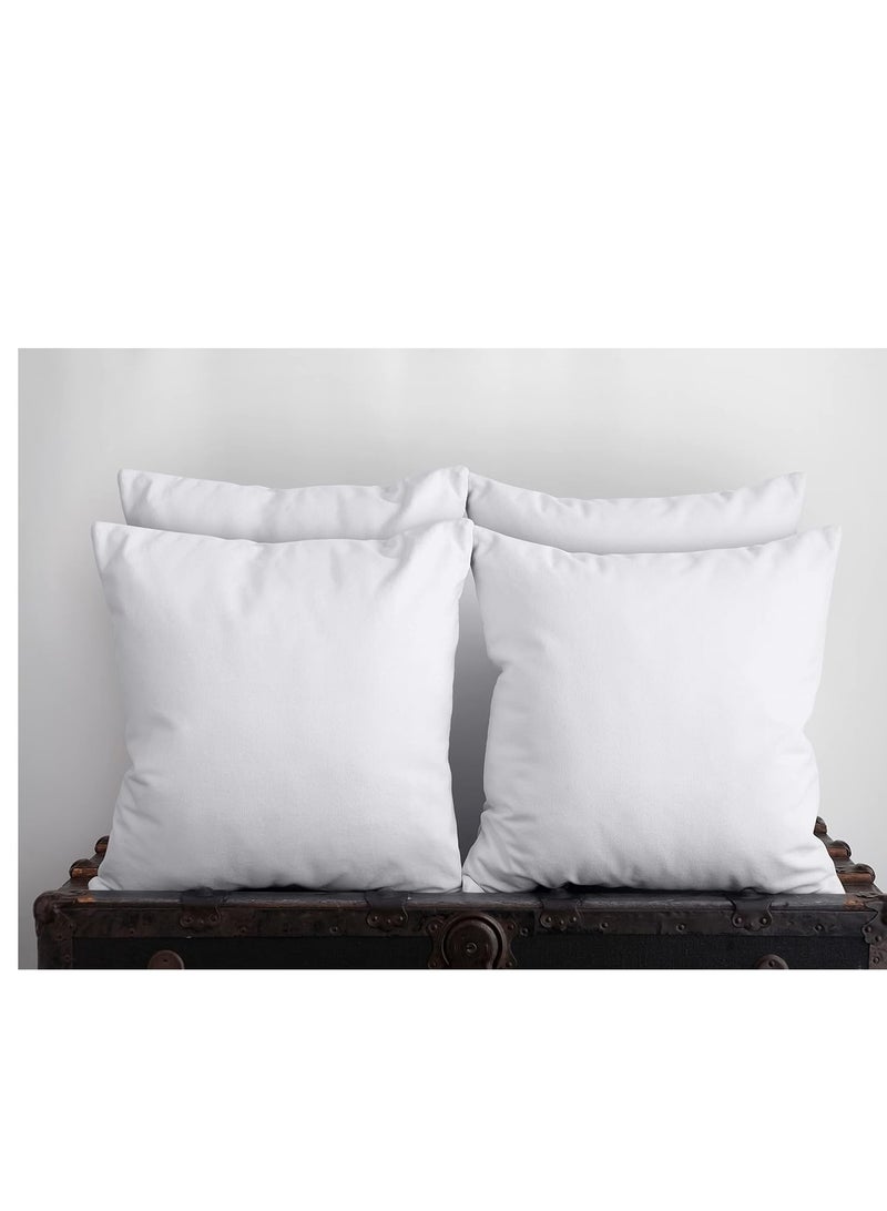 Utopia Bedding Throw Pillows (Set of 4, White), 18 x 18 Inches Pillows for Sofa, Bed and Couch Decorative Stuffer Pillows