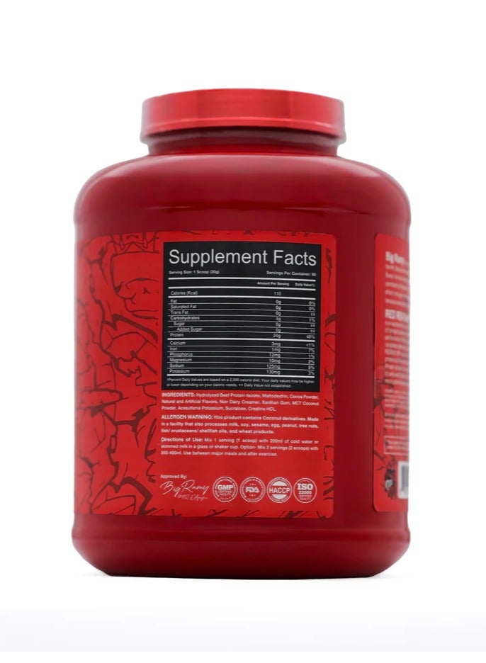 Big Ramy Labs Beef Protein Isolate 4lbs Vanilla Flavor 60 Serving