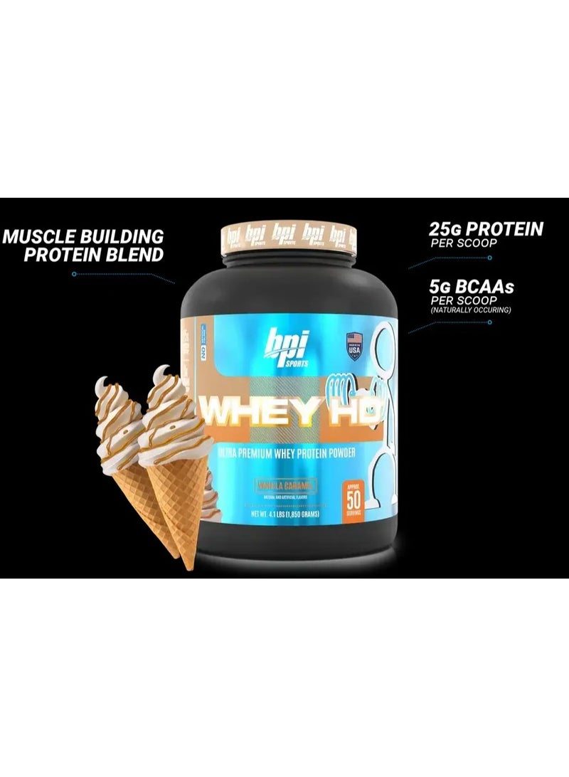 BPI Sports Whey HD 4.1 lbs Vanilla Caramel Flavor 50 Serving