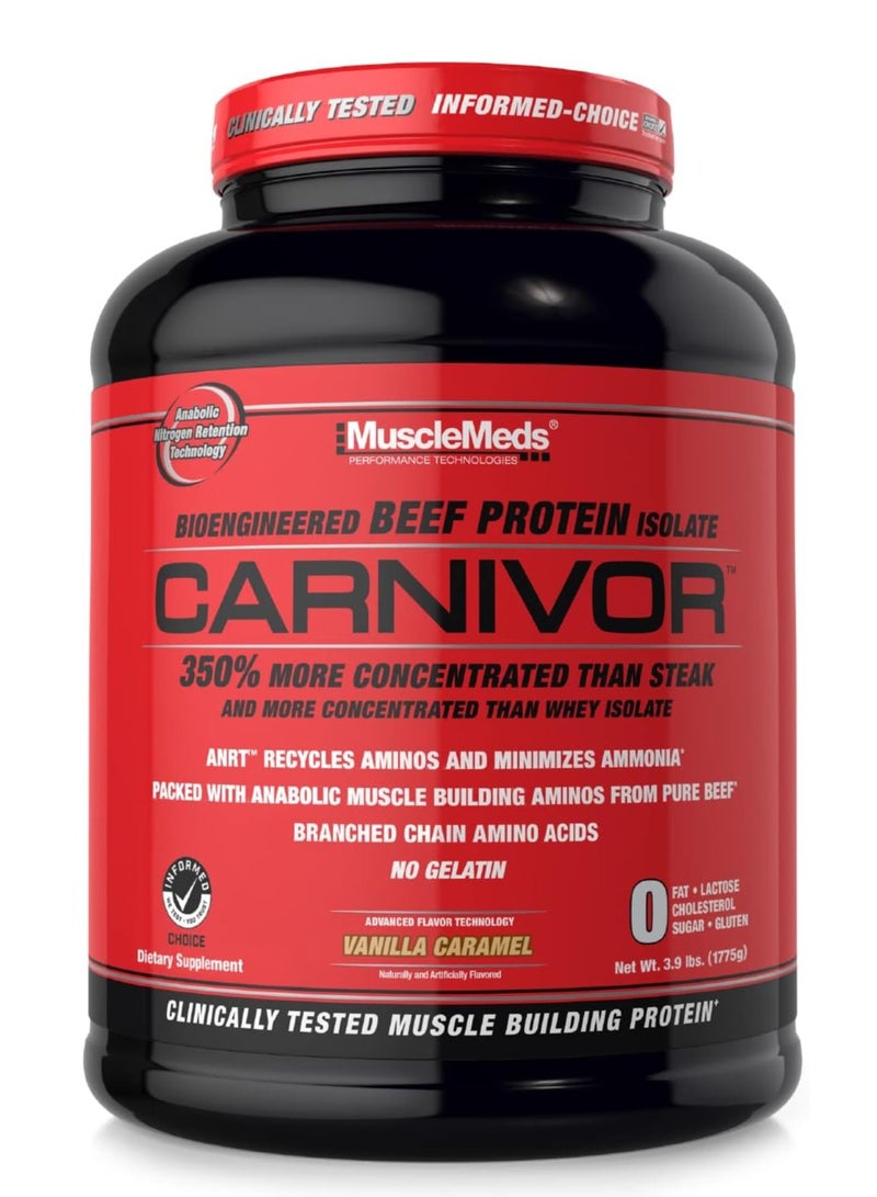 Carnivor Beef Protein Isolate 3.9 lbs Vanilla Caramel Flavor 56 Serving