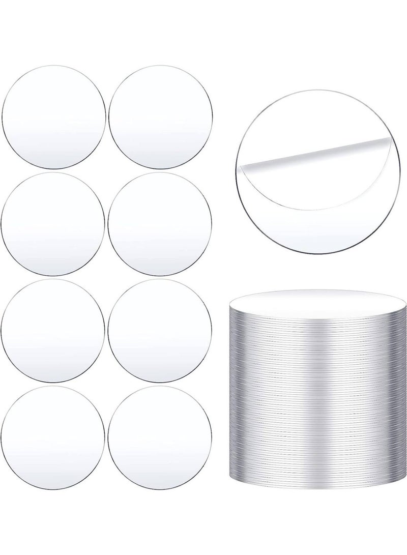 50 Pieces Clear Circle Acrylic 0.08 Inch Thick Round Acrylic Blanks Acrylic Discs Round Acrylic Panel for Picture Frame Painting DIY Crafts 3 x 0.08 Inch
