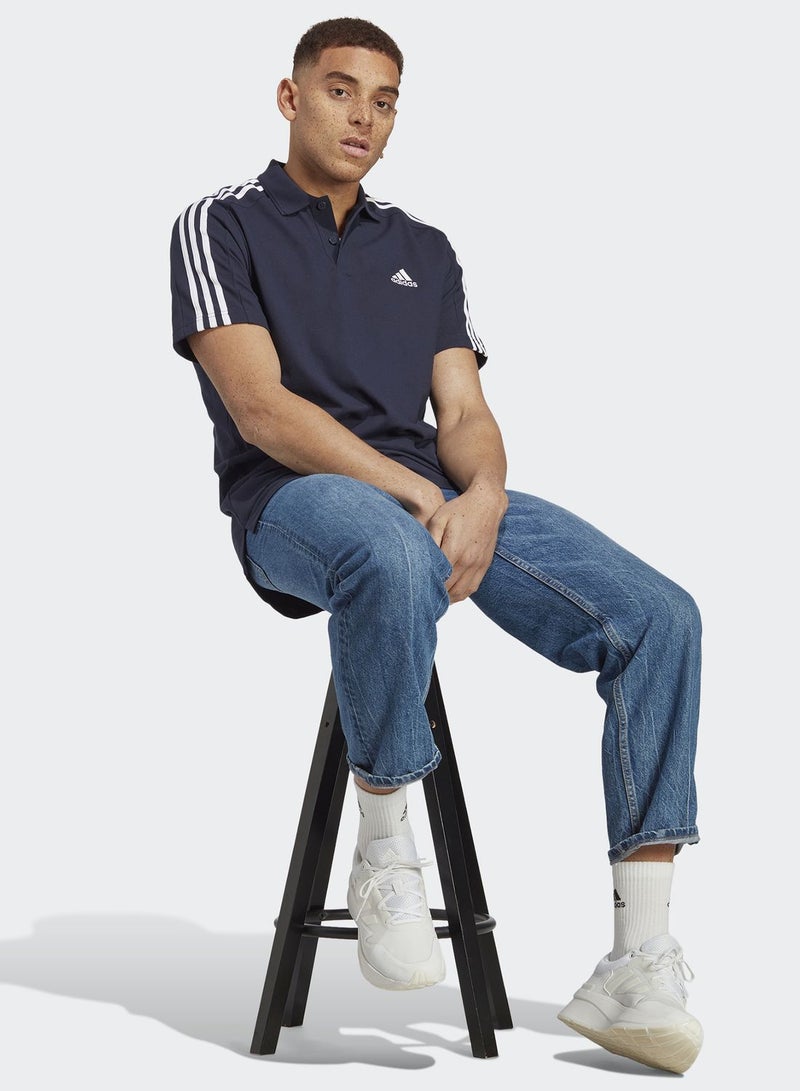 3 Stripes Pique Logo Polo