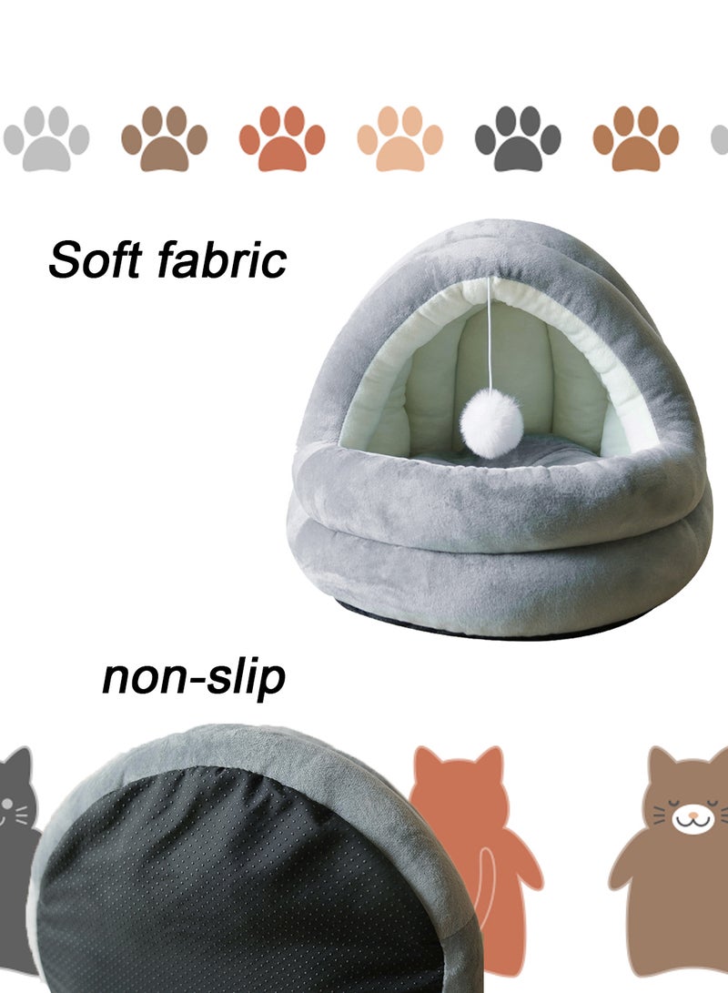 Cute Cat Kennel Semi-Enclosed Removable and Washable Winter Pet Supplies Pet Kennel Small Cat Warm Comfortable Pet Cat Bed Pet Nest Kitten Bed Pet Mattress