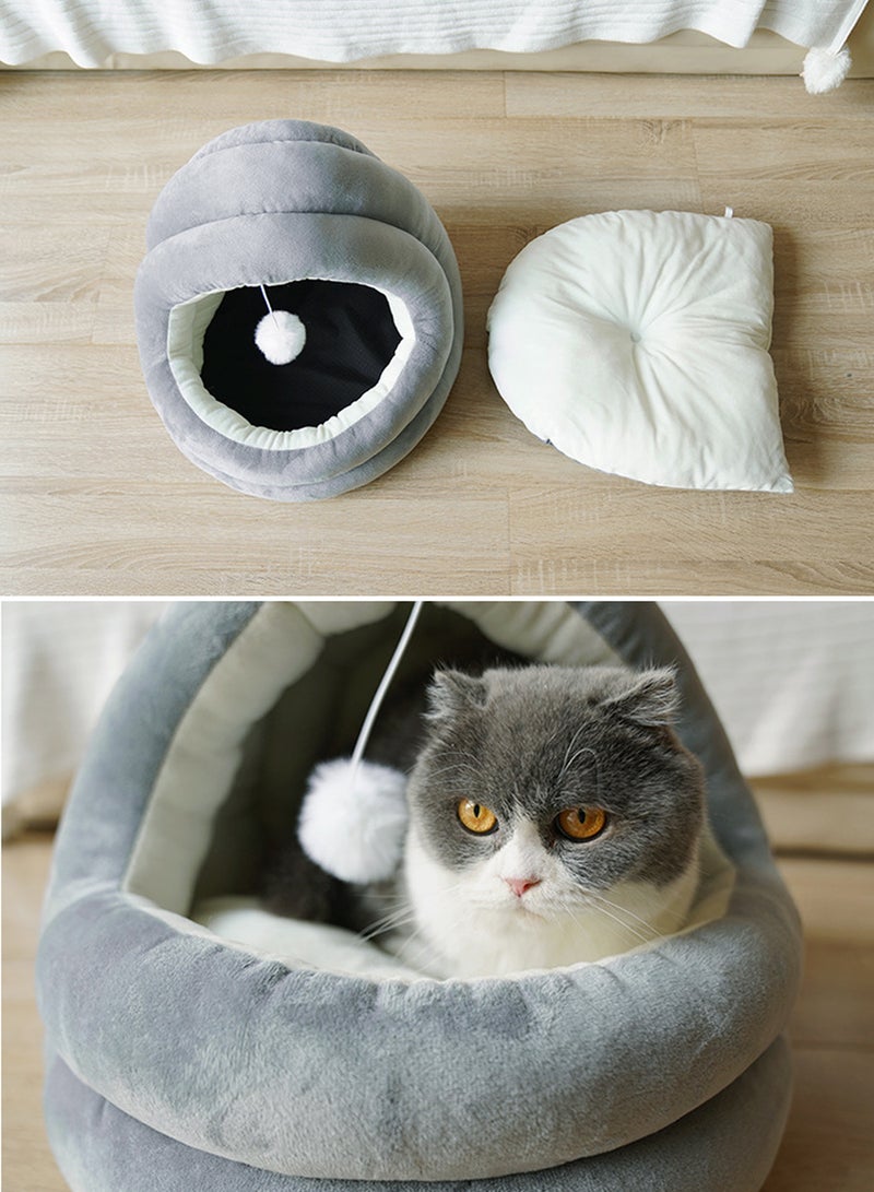 Cute Cat Kennel Semi-Enclosed Removable and Washable Winter Pet Supplies Pet Kennel Small Cat Warm Comfortable Pet Cat Bed Pet Nest Kitten Bed Pet Mattress