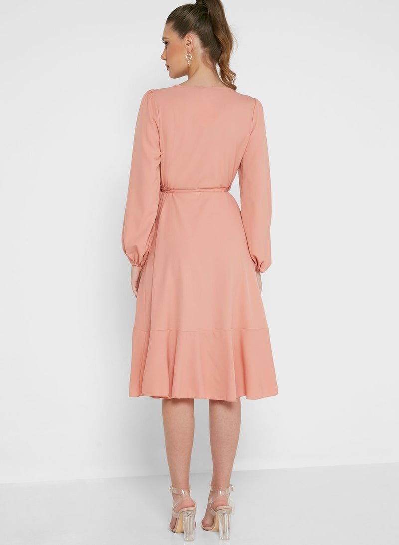 Knitted Wrap Dress