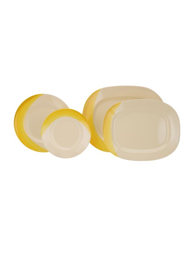 64-Piece Melamine Dinner Set With 1X30Cm Oval Plate,2X36Cm Oval Plates,12X25Cm Dinner Plates,12X20Cm Dessert Plates,2X23Cm Bowls With Lid,3X15Cm Bowls,12X11Cm Soup Bowls,3X22Cm Rice Spoons,3X20Cm Spoons,12X14Cm Spoons,Serves 12,Multicolor Multicolour 11.6kg