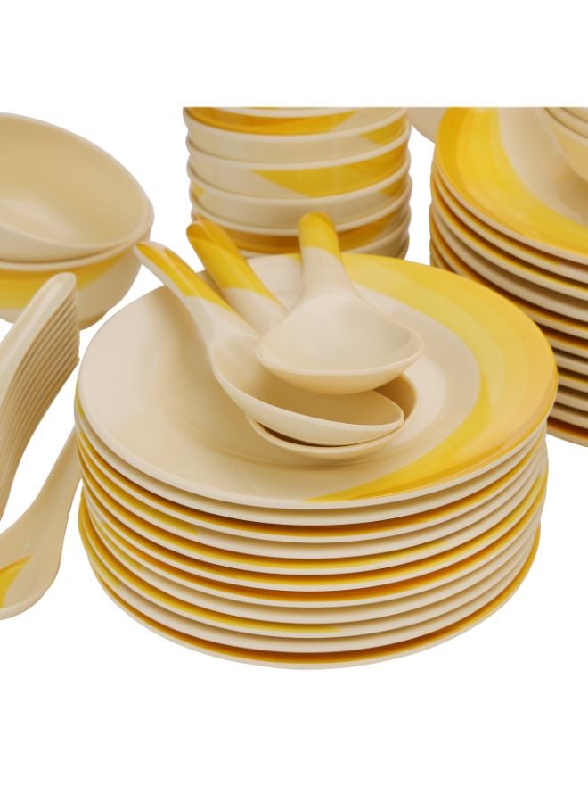 64-Piece Melamine Dinner Set With 1X30Cm Oval Plate,2X36Cm Oval Plates,12X25Cm Dinner Plates,12X20Cm Dessert Plates,2X23Cm Bowls With Lid,3X15Cm Bowls,12X11Cm Soup Bowls,3X22Cm Rice Spoons,3X20Cm Spoons,12X14Cm Spoons,Serves 12,Multicolor Multicolour 11.6kg