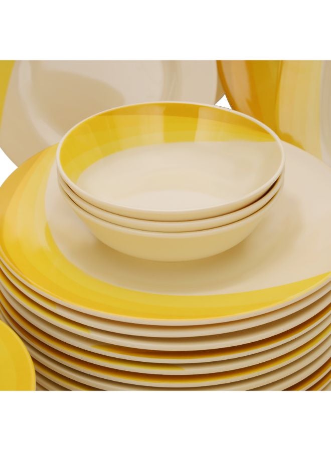 64-Piece Melamine Dinner Set With 1X30Cm Oval Plate,2X36Cm Oval Plates,12X25Cm Dinner Plates,12X20Cm Dessert Plates,2X23Cm Bowls With Lid,3X15Cm Bowls,12X11Cm Soup Bowls,3X22Cm Rice Spoons,3X20Cm Spoons,12X14Cm Spoons,Serves 12,Multicolor Multicolour 11.6kg