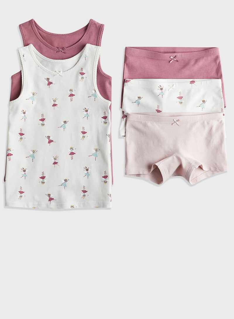 Kids Printed Vest & Shorts Set