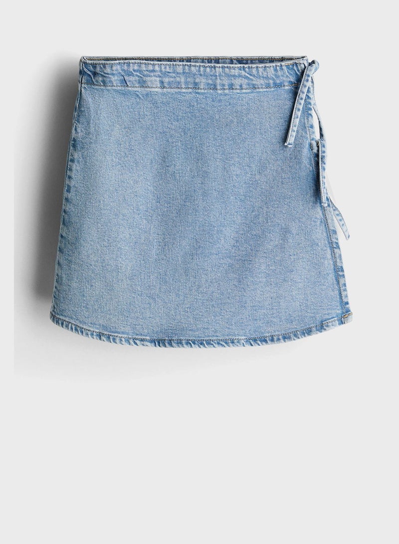 Denim Wrap Skirt