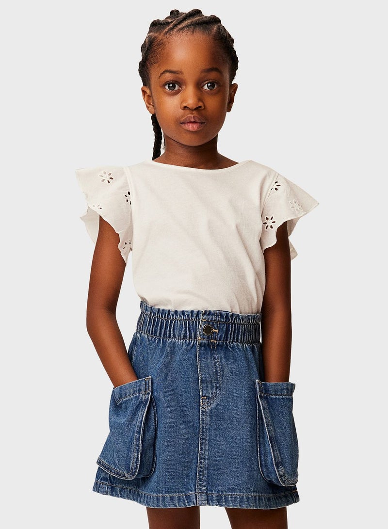 Kids Pocket Detail Denim Skirt