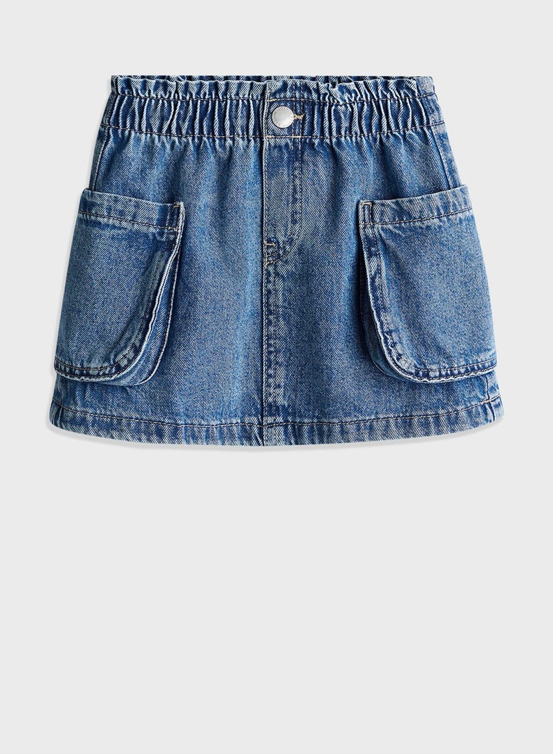 Kids Pocket Detail Denim Skirt