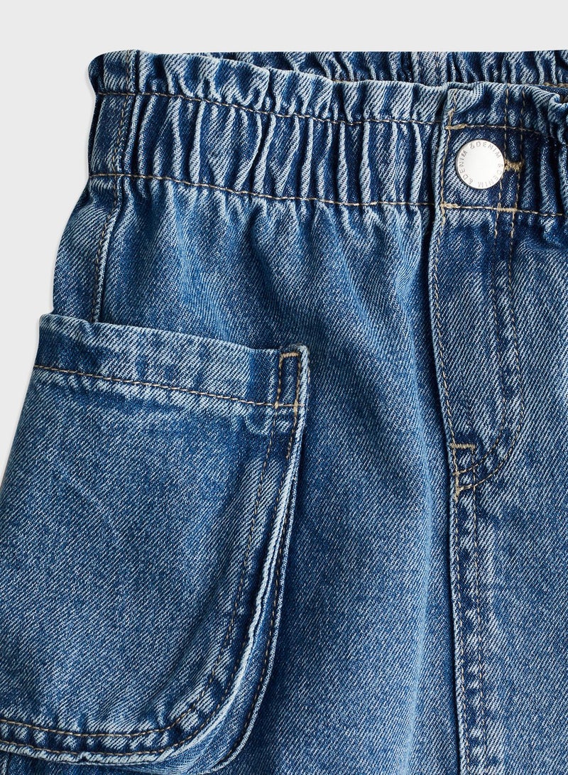 Kids Pocket Detail Denim Skirt