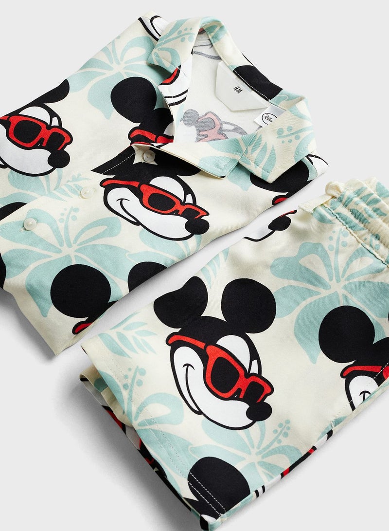 Kids Mickey Mouse Printed Shirt & Shorts Set