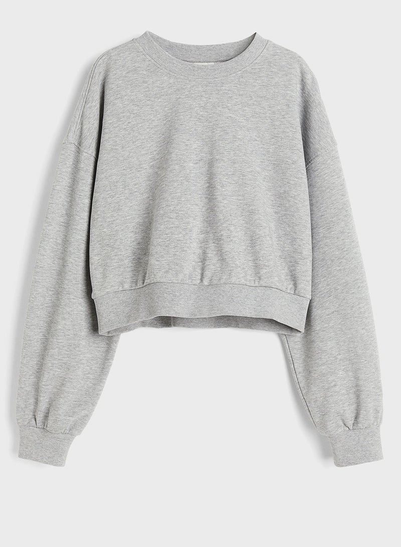 Crew Neck Crop Sweatshirt