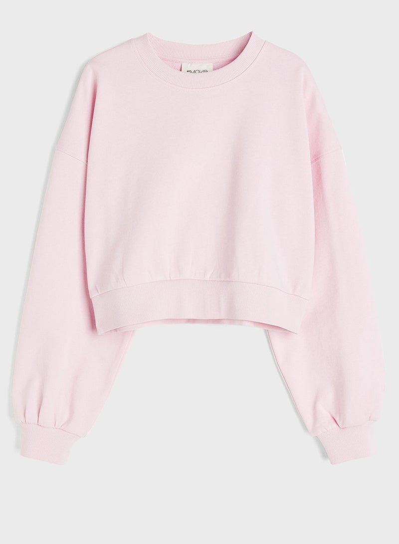 Crew Neck Crop Sweatshirt