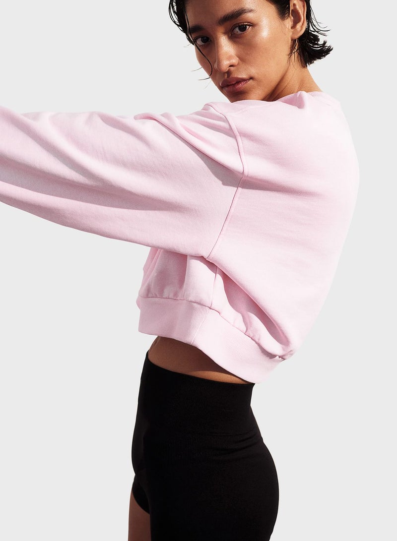 Crew Neck Crop Sweatshirt