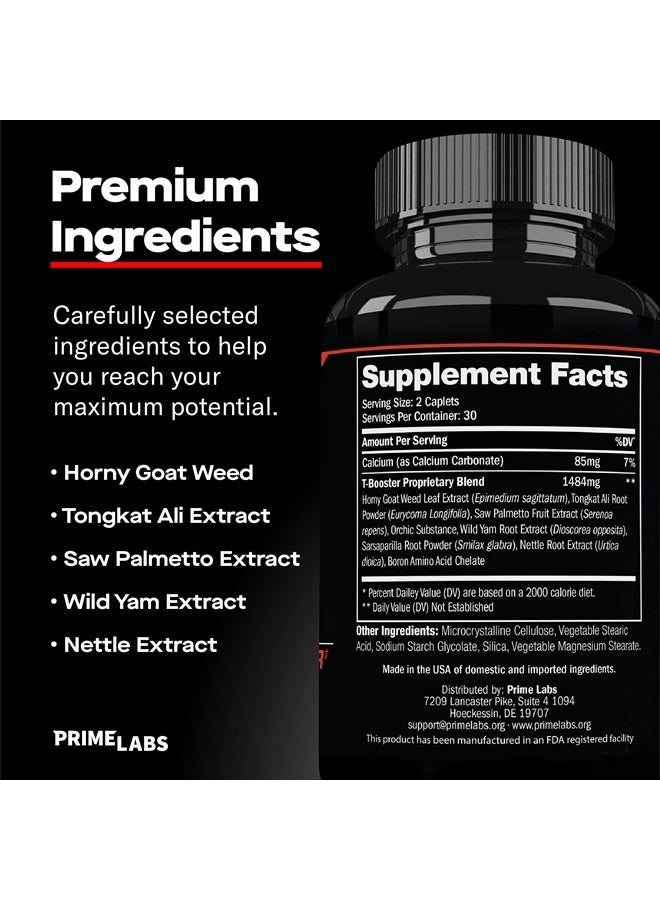 Men's Testosterone Booster - Stamina, Endurance, & Strength - 60 Caplets