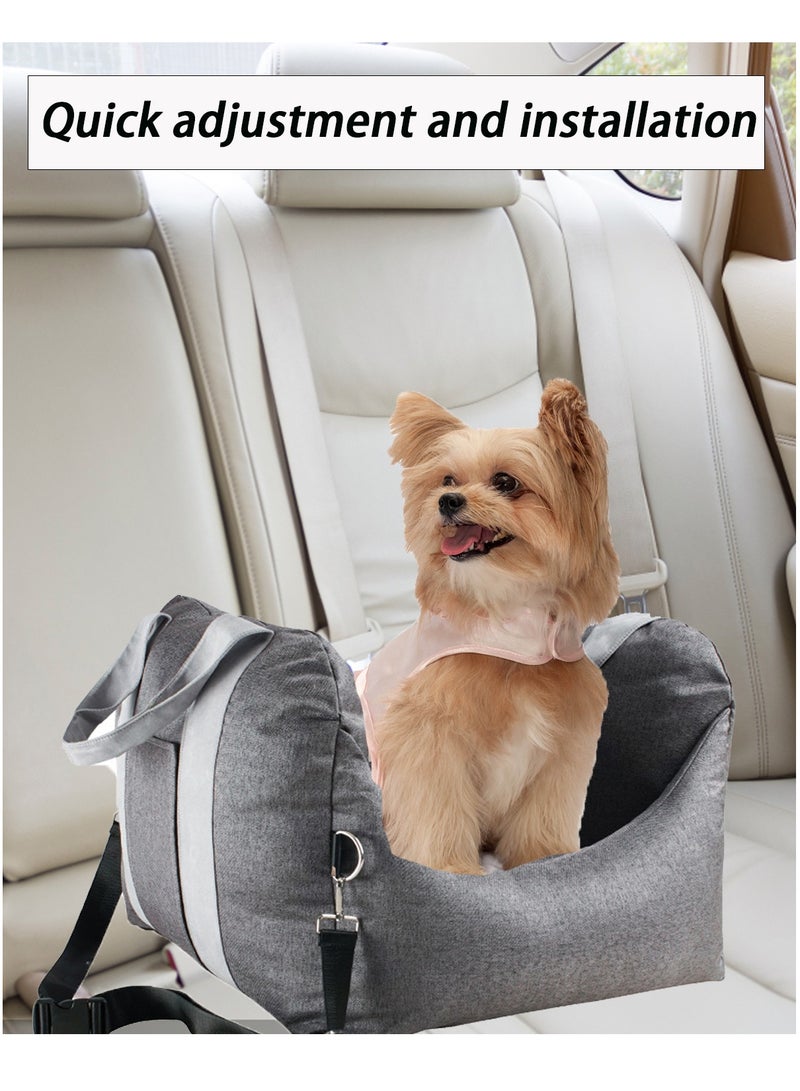 Four Seasons Pet Car Kennel Pet out Travel Dog Mat Portable Car Seat Pet Reinforce Car Booster Seat for Dog Cat Portable and Breathable Bag with Seat Belt Dog Carrier Safety Stable for Travel