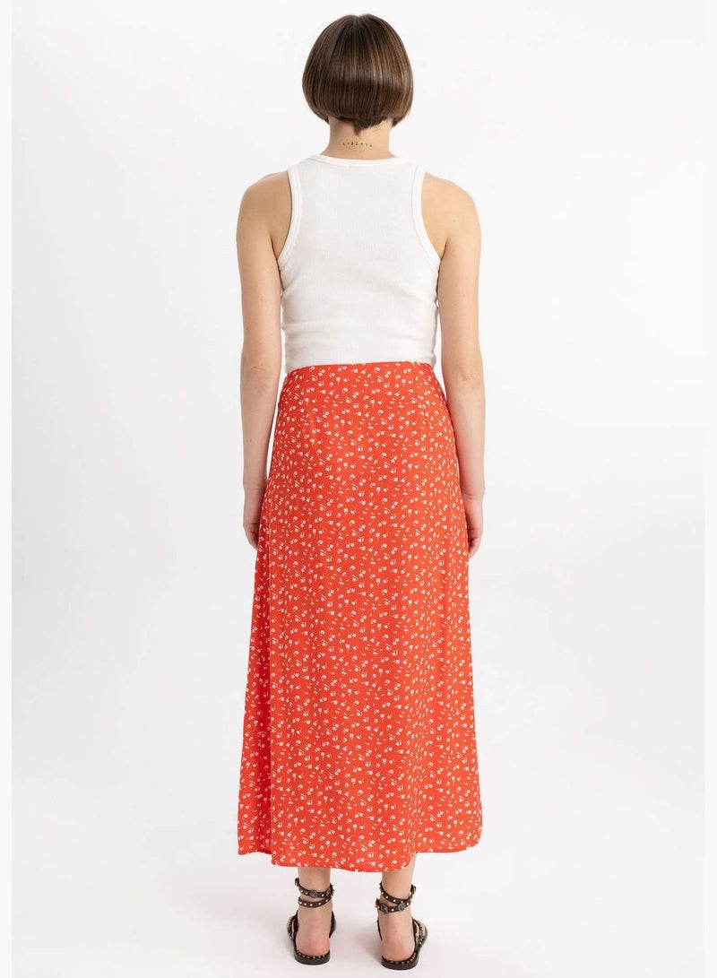 A Cut Flower Normal Waist Midi Skirt