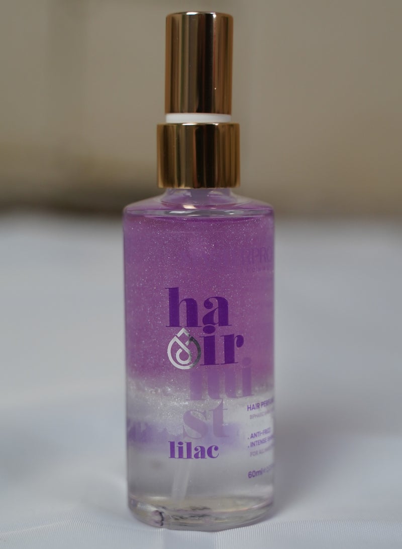 Hair Mist Lilac-Hair Perfume-Biphasic Shine Hair Spray-Anti Fizz-Intense Shine-Long Lasting Refreshing-for All Hair Types-60 ML