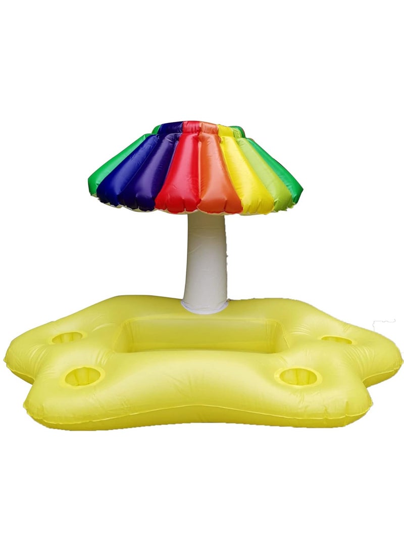 Inflatable Rainbow Cloud Drink Holder, Floating Beverage Salad Fruit Serving Bar Table Bar Pool Float Party, Pool Cooler Drink Float, Summer Beach Cup Bottle Holder Water Fun Decor