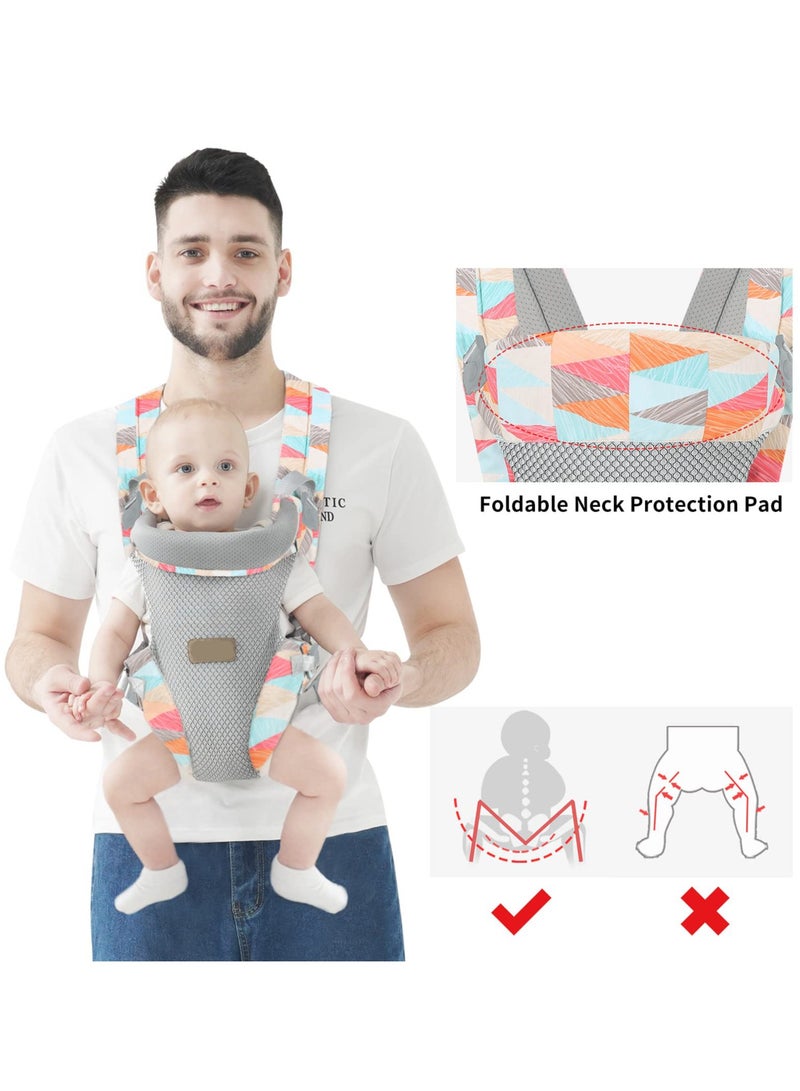 Newborn Baby Wrap Carrier, Adjustable Baby Carrier for Newborn to Toddler with Lumbar Support (7-45 Pounds) 3D Mesh Breathable Baby Holder Carrier for Toddler Infant