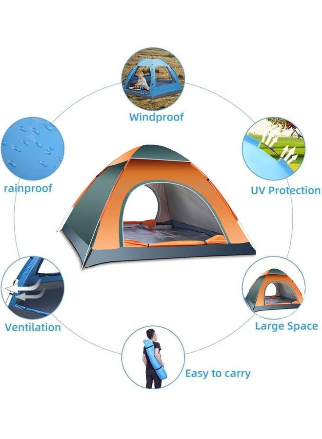 Camping Tent, 2/3/4/6 Person Dome Tent for Easy Setup in Under 10 Mins, Included Blocks Wind & Rain, Tent for Camping, Festivals, Backyard, Sleepovers