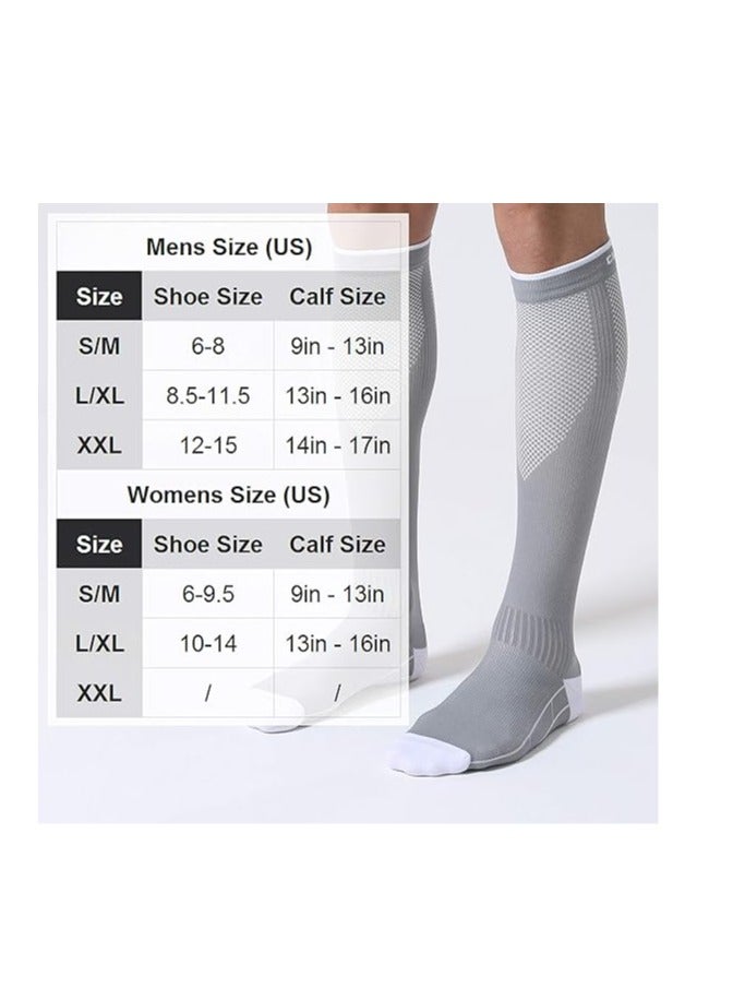 3 Pairs Compression Socks for Women and Men, Knee High Supports Running Socks, Compression Socks Women & Men Circulation - Best for Medical, Running, Athletic