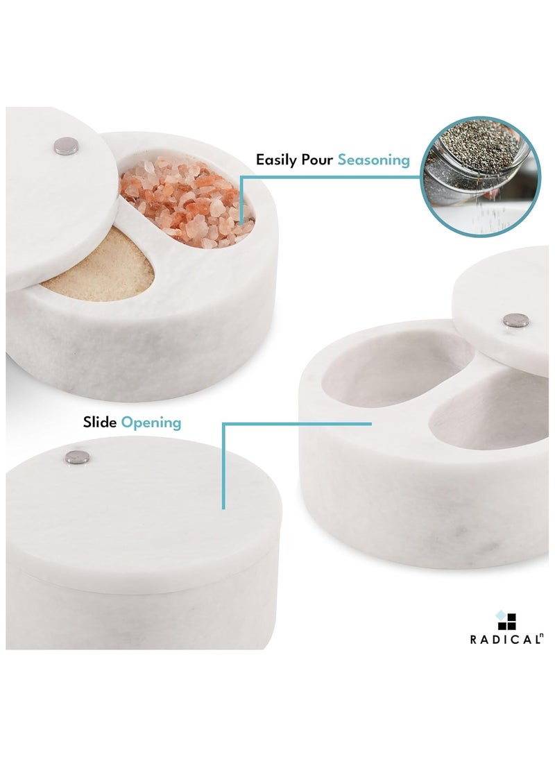 Radicaln Marble Salt Cellar With Lid White 5