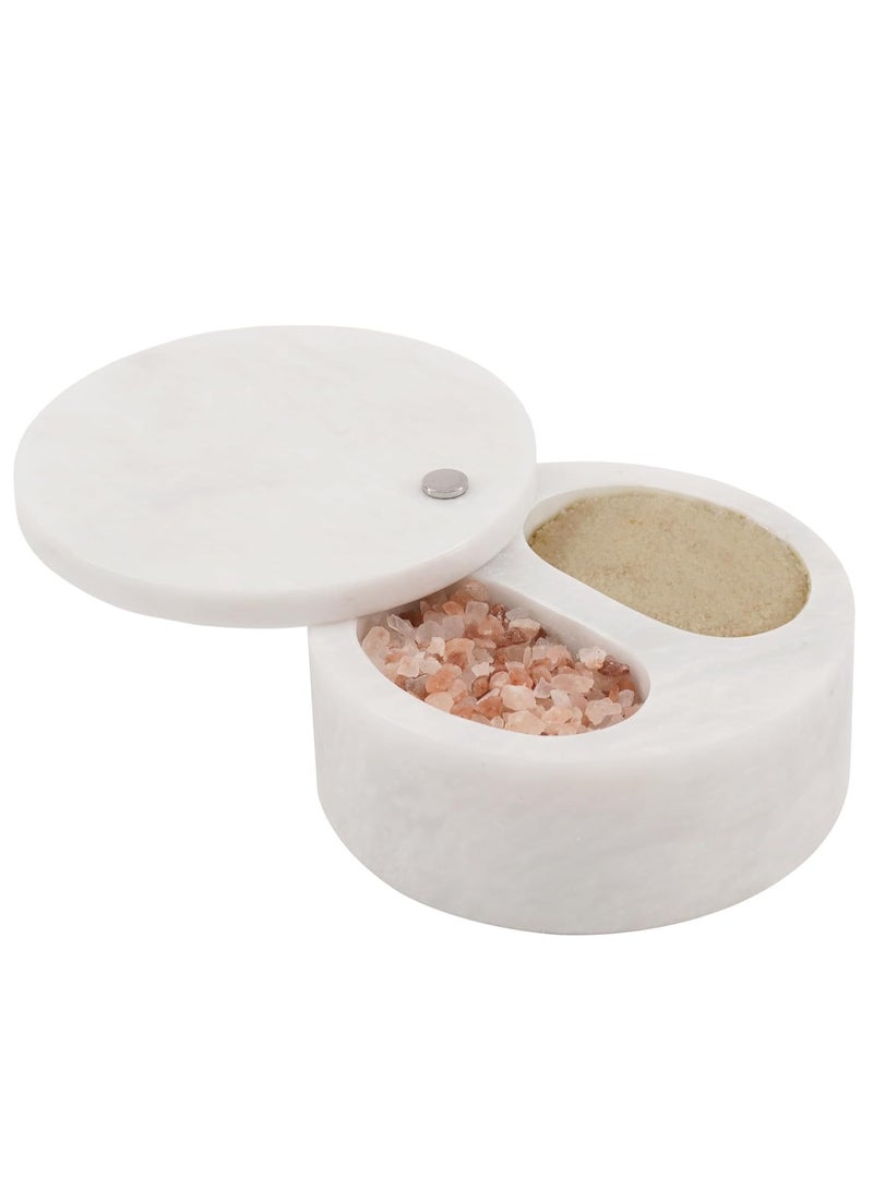 Radicaln Marble Salt Cellar With Lid White 5