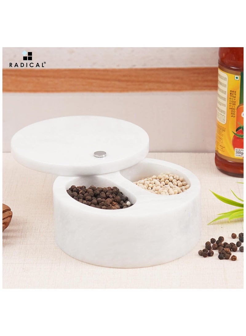 Radicaln Marble Salt Cellar With Lid White 5
