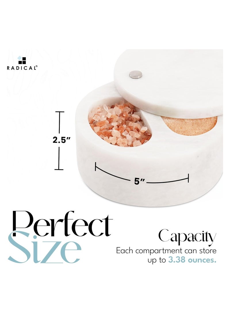 Radicaln Marble Salt Cellar With Lid White 5