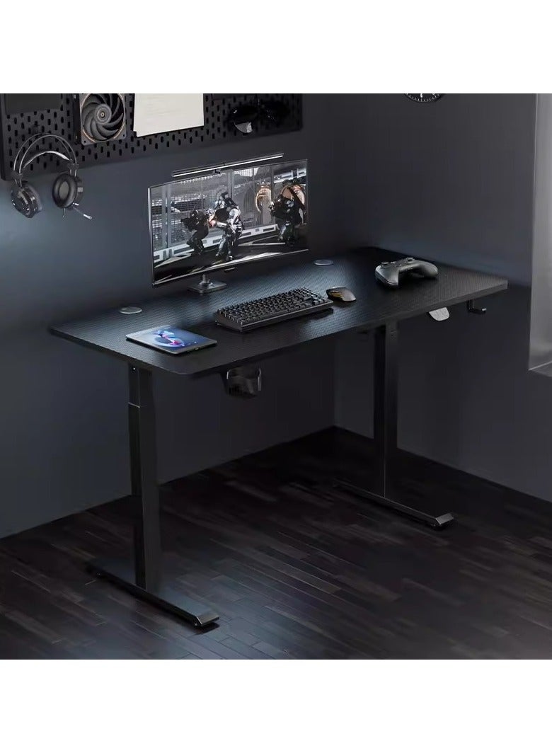 Computer and Multifunctional Gaming table made with Carbon Fibre textured panel. Electric Lifting feature. With Free 90 degrees Swing space mouse pad, Adjustable table