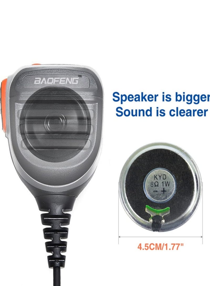 780 Rainproof Handheld Speaker Microphone, compatible with GMRS and FRS radios, including models such as UV-5R and BF-F8HP.