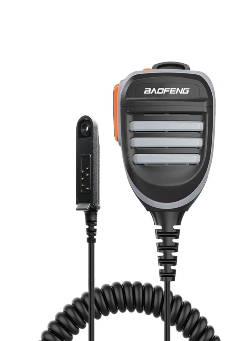 780 Rainproof Handheld Speaker Microphone, compatible with GMRS and FRS radios, including models such as UV-5R and BF-F8HP.