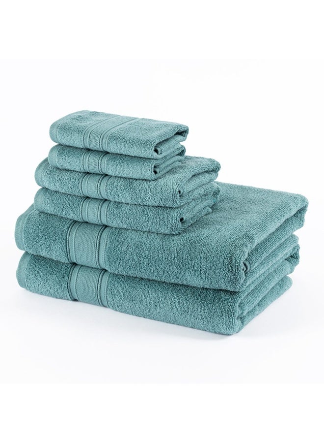 Broyhill 6-Pack Towel Set, Teal - 435 Gsm