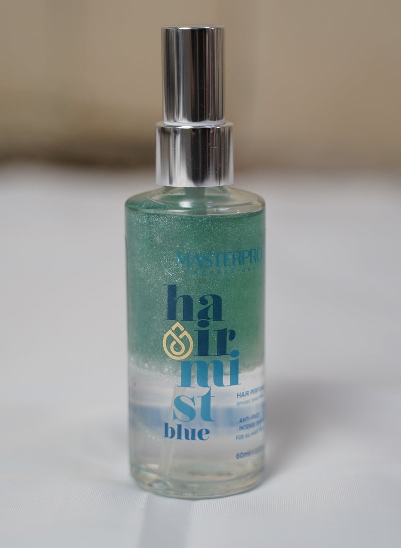 Hair Mist Blue-Hair Perfume-Biphasic Shine Hair Spray-Anti Fizz-Intense Shine-Long Lasting Refreshing-for All Hair Types-60 ML