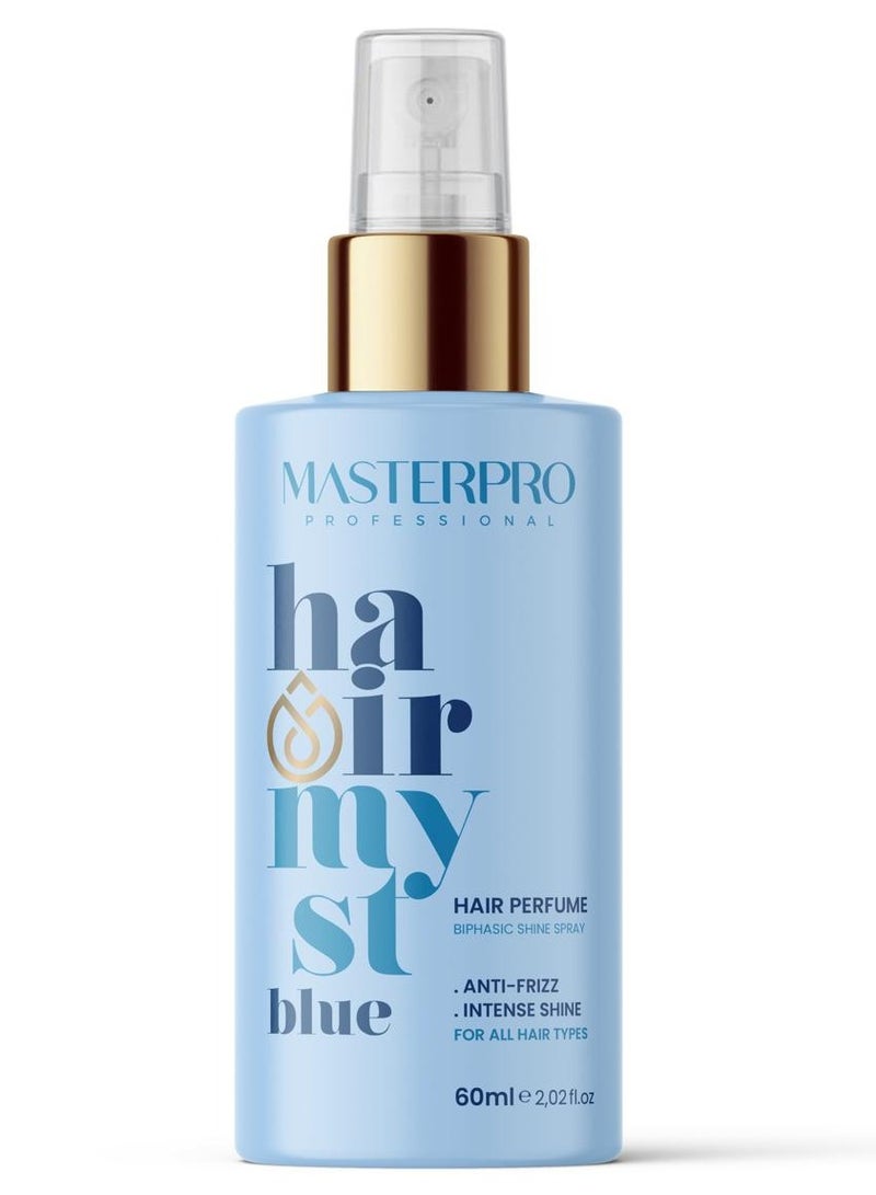 Hair Mist Blue-Hair Perfume-Biphasic Shine Hair Spray-Anti Fizz-Intense Shine-Long Lasting Refreshing-for All Hair Types-60 ML