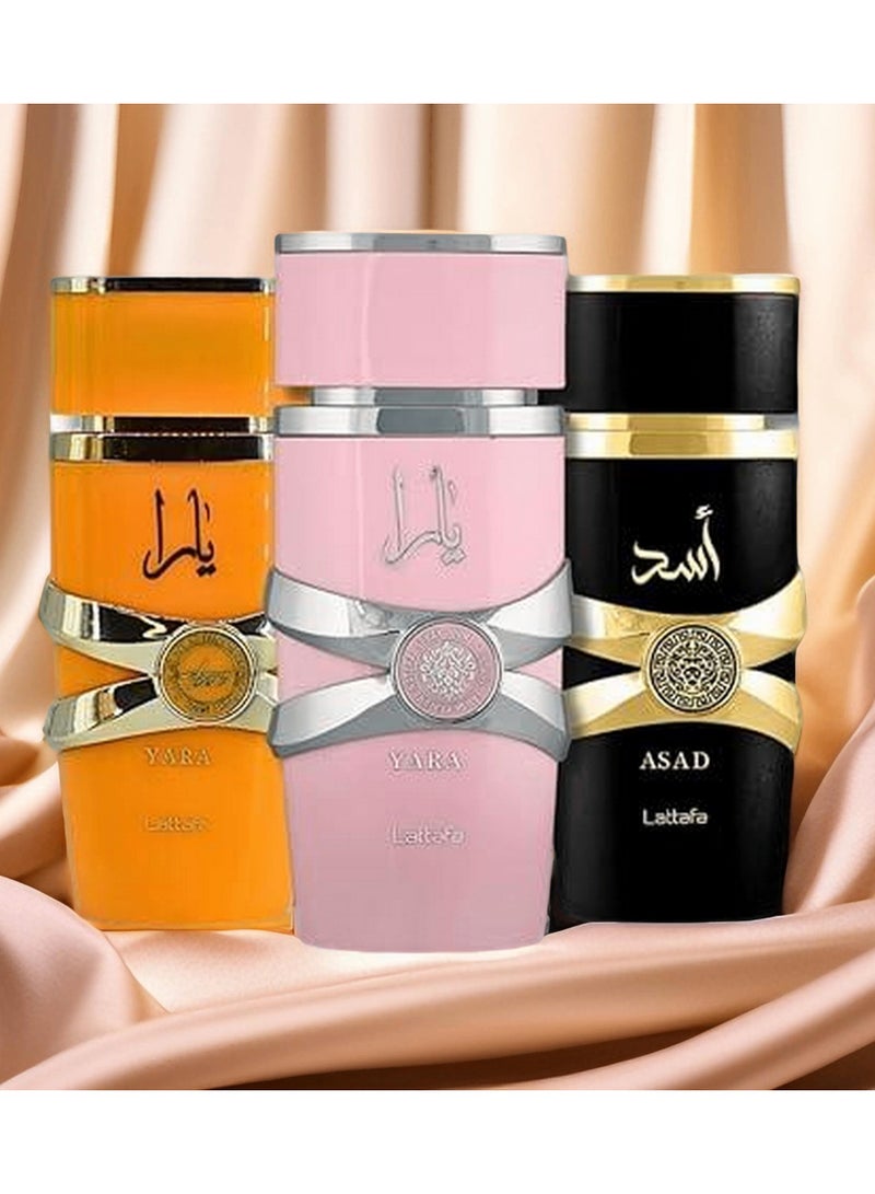 Yara Pink+Yara Tous+Asad EDU Perfum