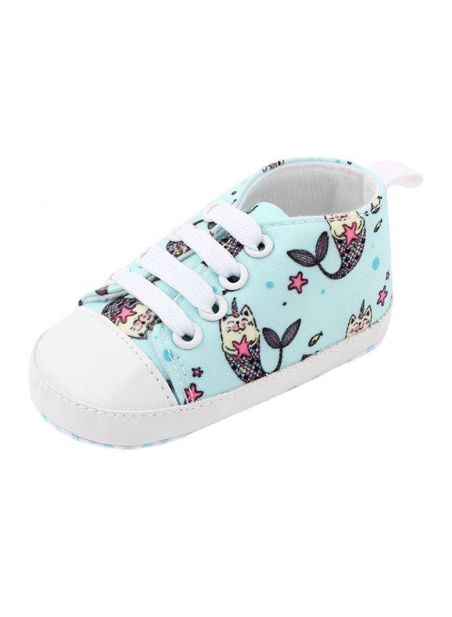 Kitty Unicorn Printed Slip-Ons Green/White/Black