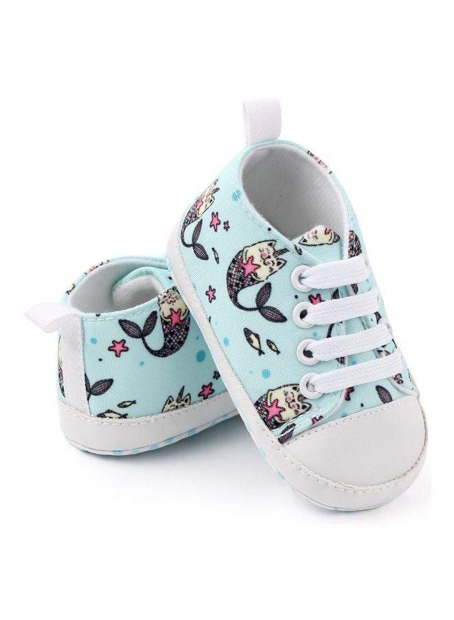 Kitty Unicorn Printed Slip-Ons Green/White/Black