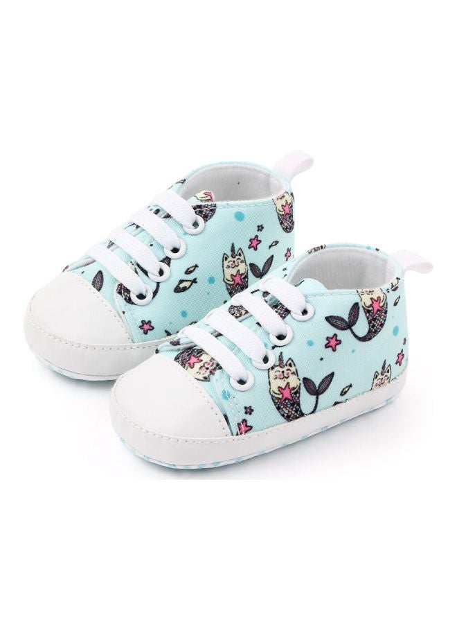 Kitty Unicorn Printed Slip-Ons Green/White/Black