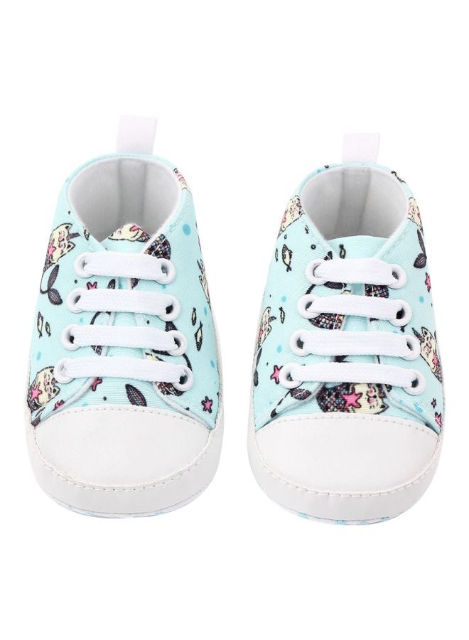 Kitty Unicorn Printed Slip-Ons Green/White/Black