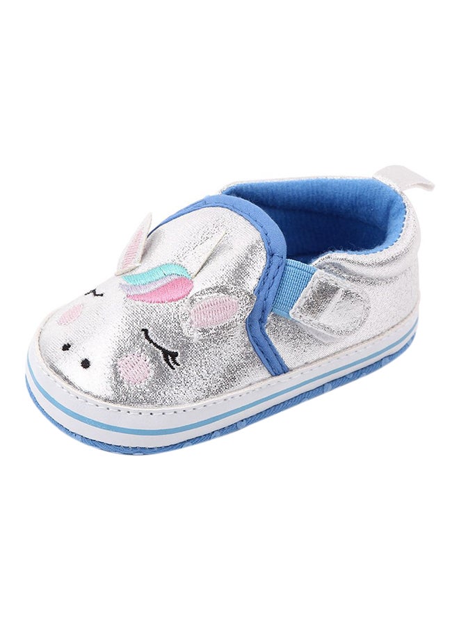 Unicorn Slip On Party Booties Silver