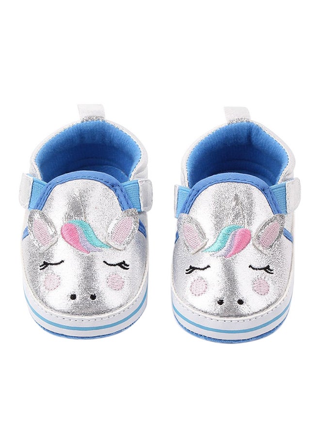 Unicorn Slip On Party Booties Silver