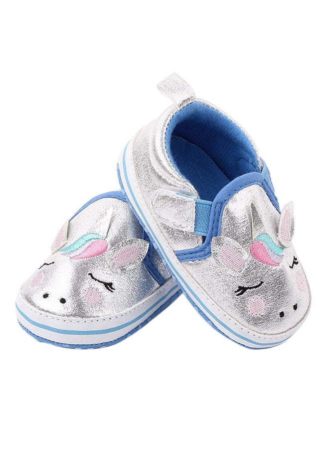 Unicorn Slip On Party Booties Silver