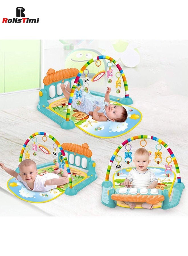 Baby Play Gym Kick and Play Mat Newborn Activity Gym Play & Play 3 in 1 Fitness Music and Lights Fun Piano