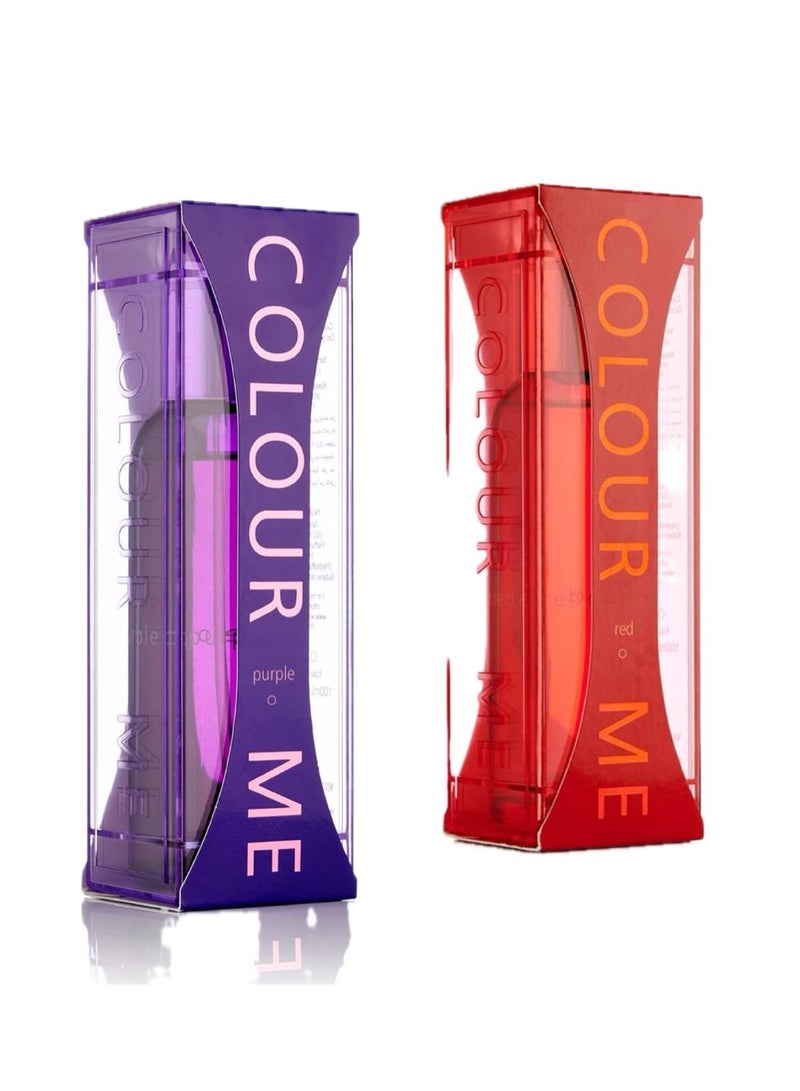 Colour Me Perfume combo Purple and Red EDP 200 ml