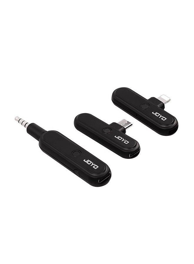 JOYO Wireless Audio Interface Transmitter Receiver Set Two Interface for Cellphone Live Streaming Internal Recording Sound Card Plug and Play Dual-way Signal Communication